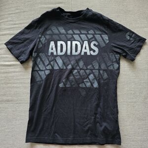 Adidas Black Graphic T-Shirt Sz 14/16 LARGE